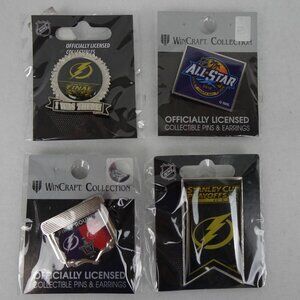 4 TAMPA BAY LIGHTNING & Hockey Lapel Pins NHL Tie Tack 2016 2018